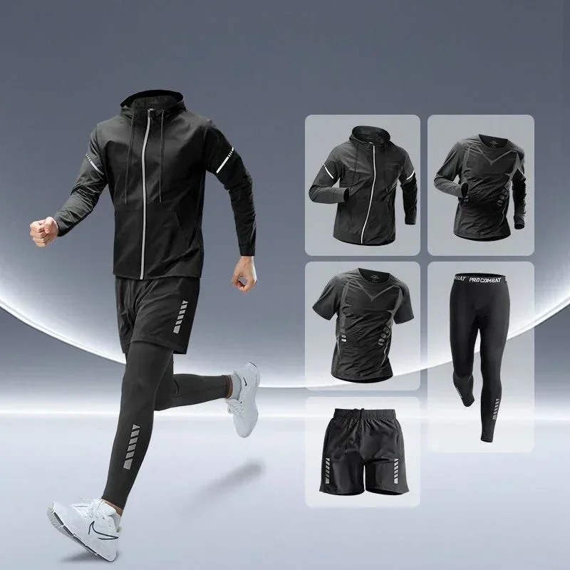 New Gear Running - Men's Fitness Running Set Tight-Fit Quick-Dry